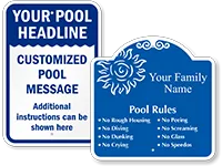 Custom Swimming Pool Signs