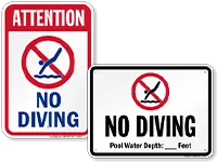 No Diving Signs