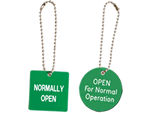 Normally Open Valve Tags