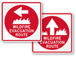 Wildfire Evacuation Route Signs