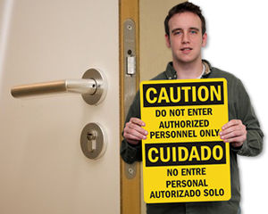 Do Not Enter Door Signs