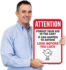 Child Left In Hot Car Warning Signs