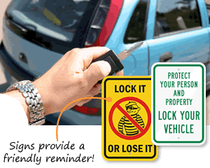 Lock Your Car Signs