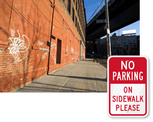 No Parking on Sidewalk Signs