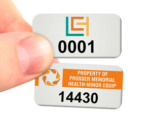 Asset Labels – 0.75” x 1.5” (with your logo in full color)