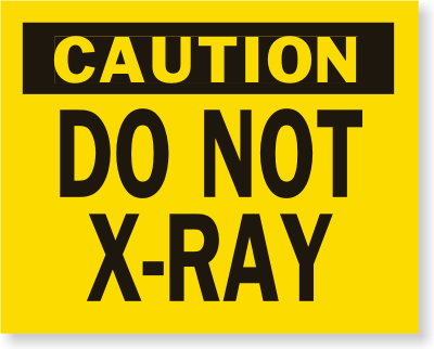 3 in. x 4 in. X-Ray Shipping Labels, SKU: D1353