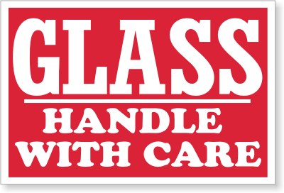 Packing Glass Handle With Care Shipping Labels
