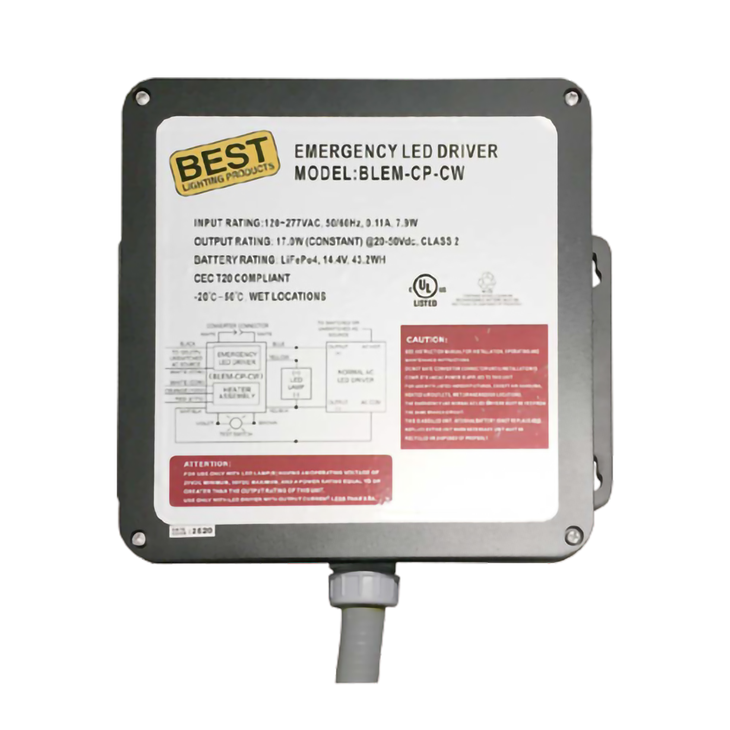 Constant-Power Emergency LED Driver with Separate Battery : SmartSign.com