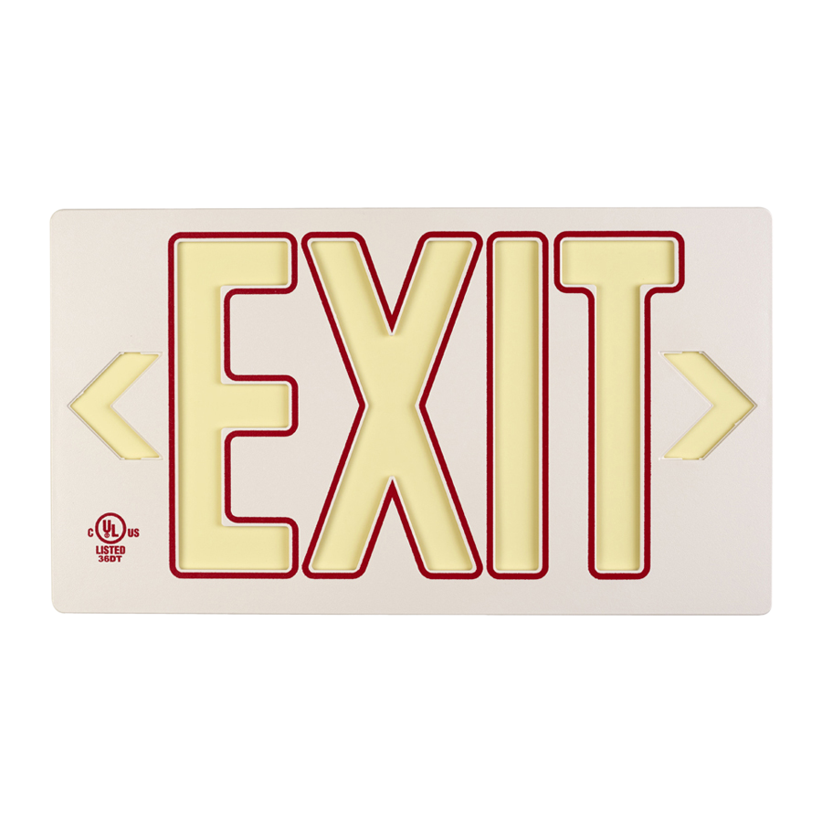 NEW JESSUP GLO BRITE PM100 7070-B LED RED EXIT SIGN 100ft INDOOR/ OUTDOOR 