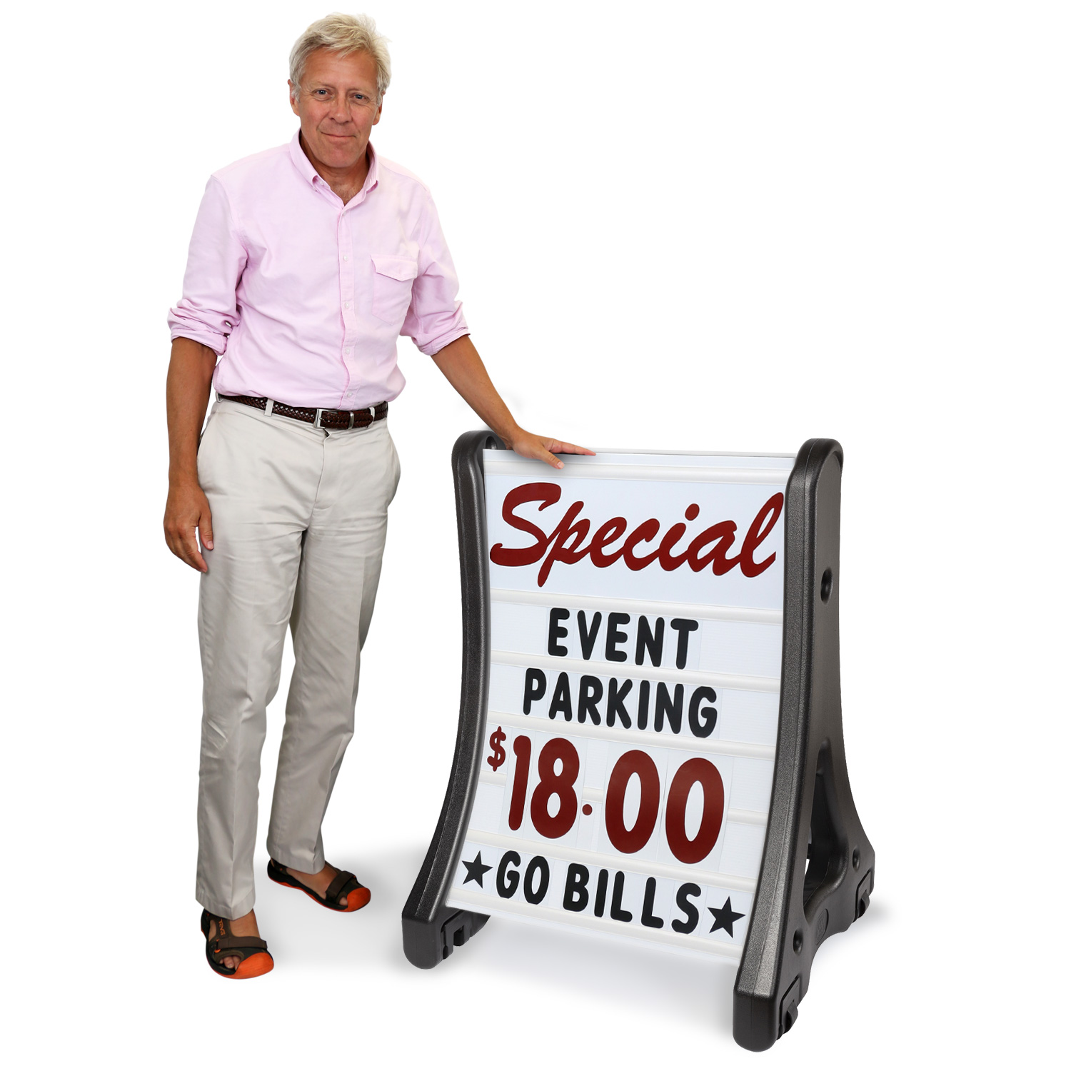 QuickBoss Deluxe A-Frame Message Board Sidewalk Sign photo photo