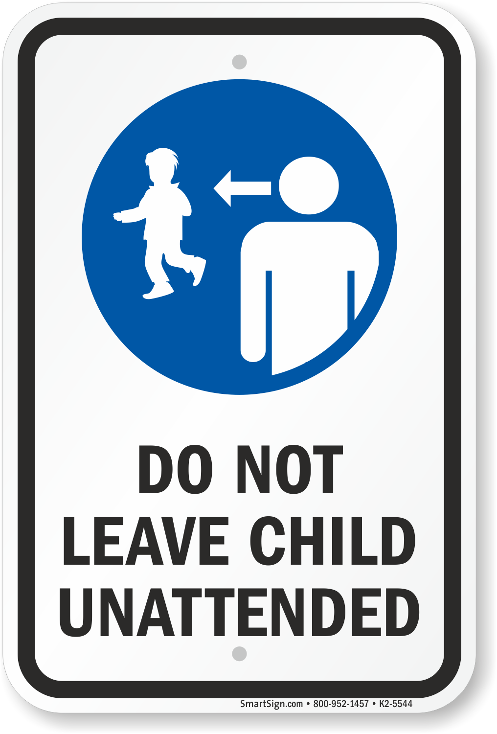 Mandatory signs Children must be supervised at all times Safety sign 