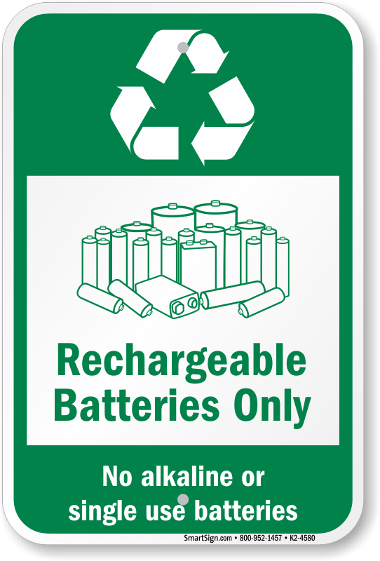 Rechargeable Battery only. Alkaline Battery recycle. Recycling of Single use Batteries. Alkaline Battery Recycler code.