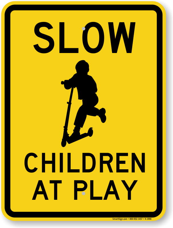 SLOW DOWN CHILDREN AT PLAY ALUMINUM METAL SIGN 9" X 12" OUTDOOR PROTECT CHILD