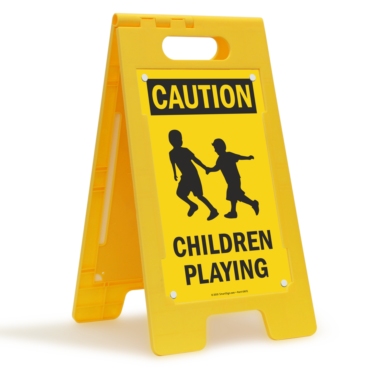 Drive With Caution Children Playing Correx Safety Sign 300mm x 200mm Red 