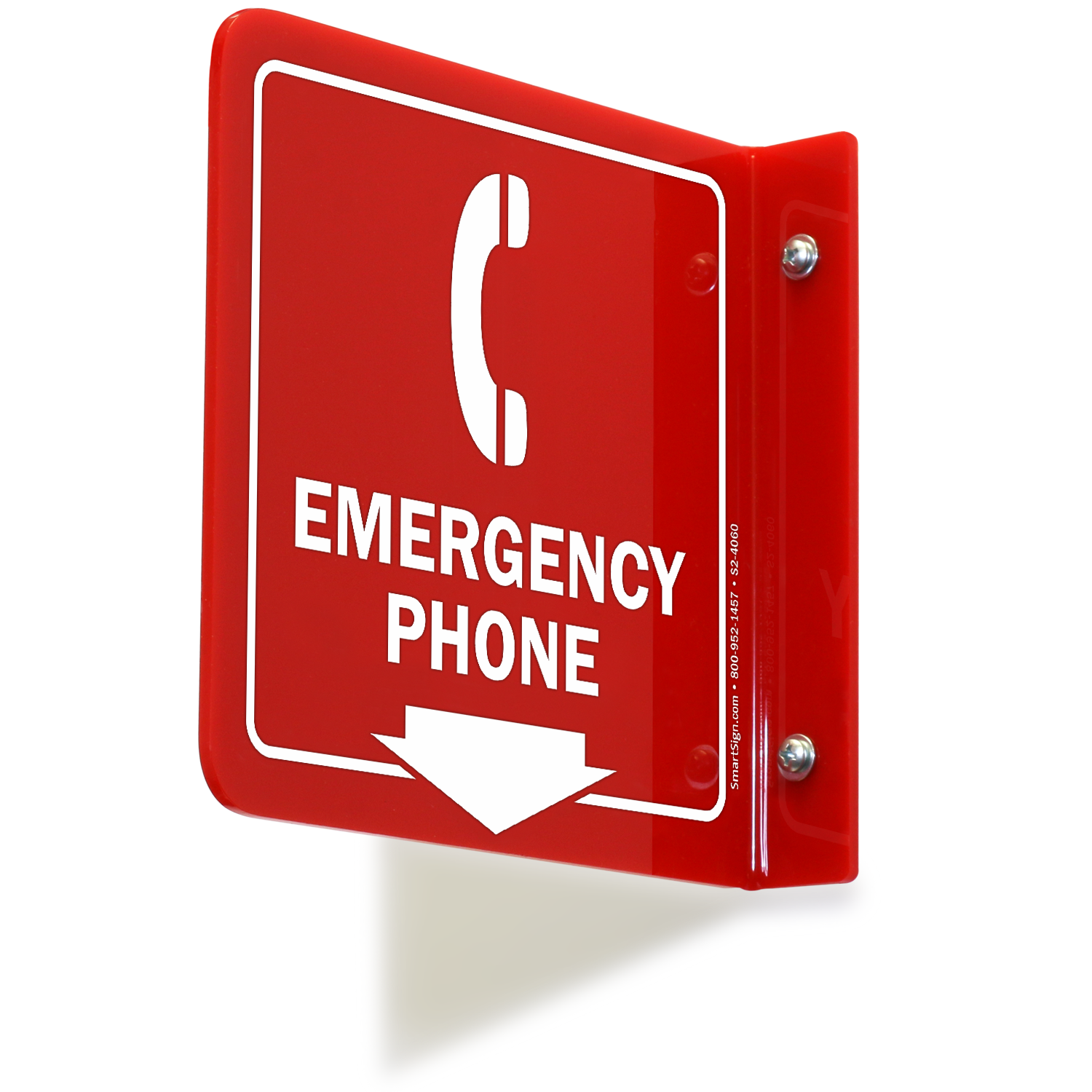 SmartSign 'Emergency Oxygen' Safety Sign – 7x10 Inch Rigid Plastic HDPE With Graphic - View #6