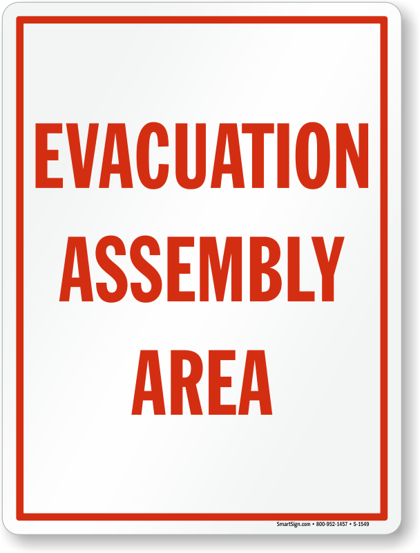 Emergency Assembly Area 1 Style 2 Security Sign Aluminum METAL Sign 