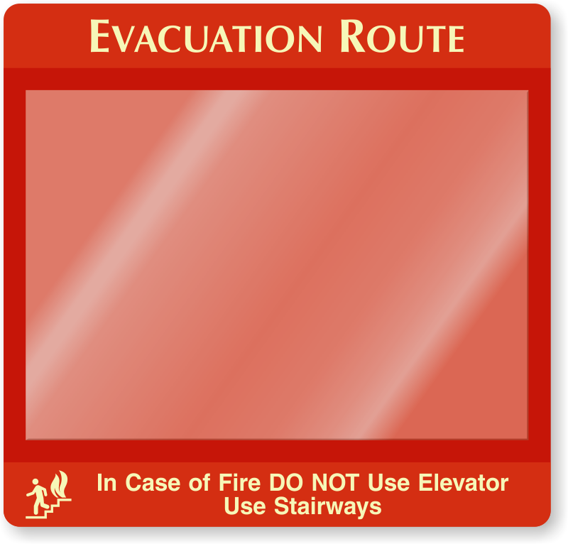 Do Not Use Elevator Evacuation Map Holder
