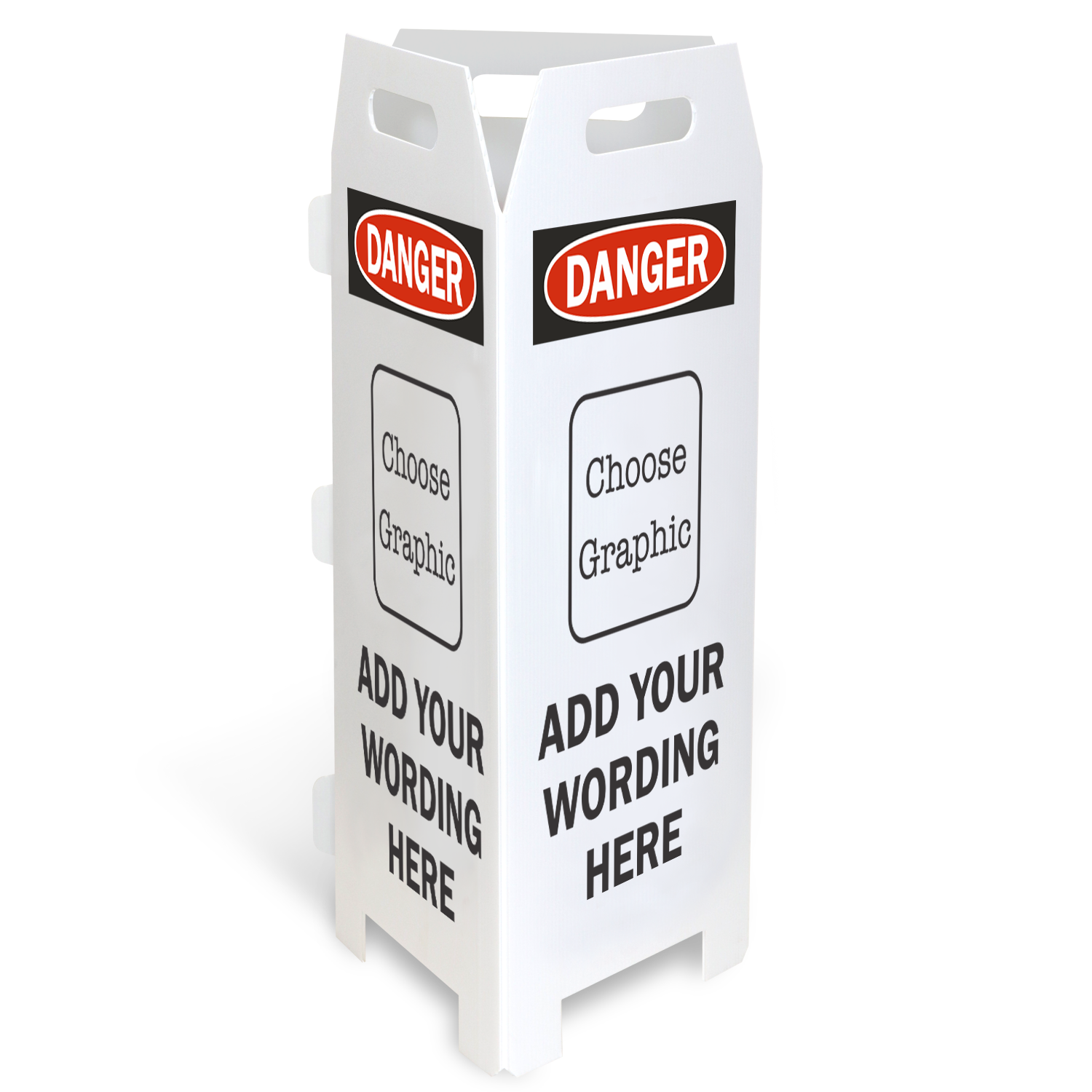 Custom Header Crowd Control Trifold Sign, SKU: S-3962
