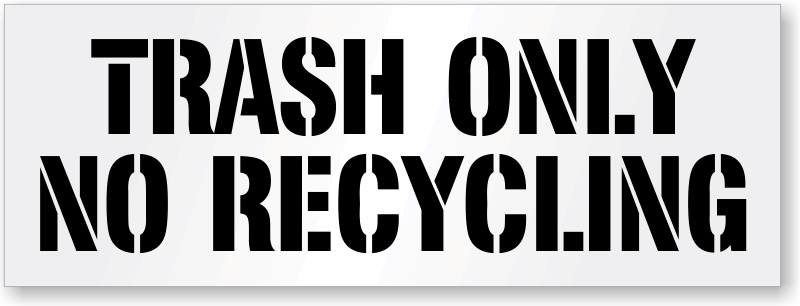 Metal Only Stencil - Recycling Dumpster Stencils Signs, SKU: ST-0454