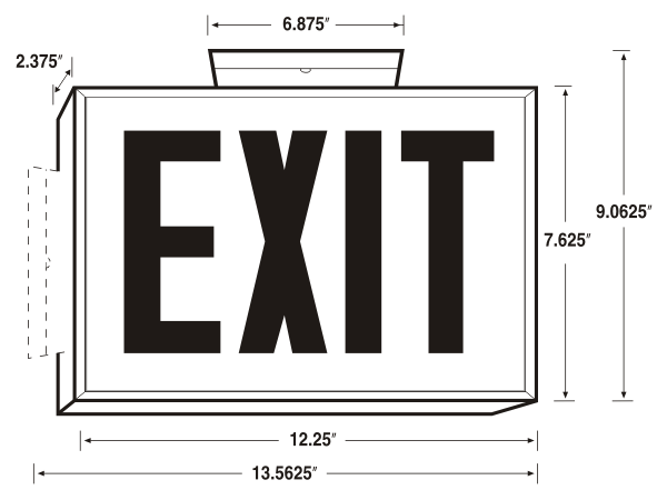 Steel LED Exit Sign