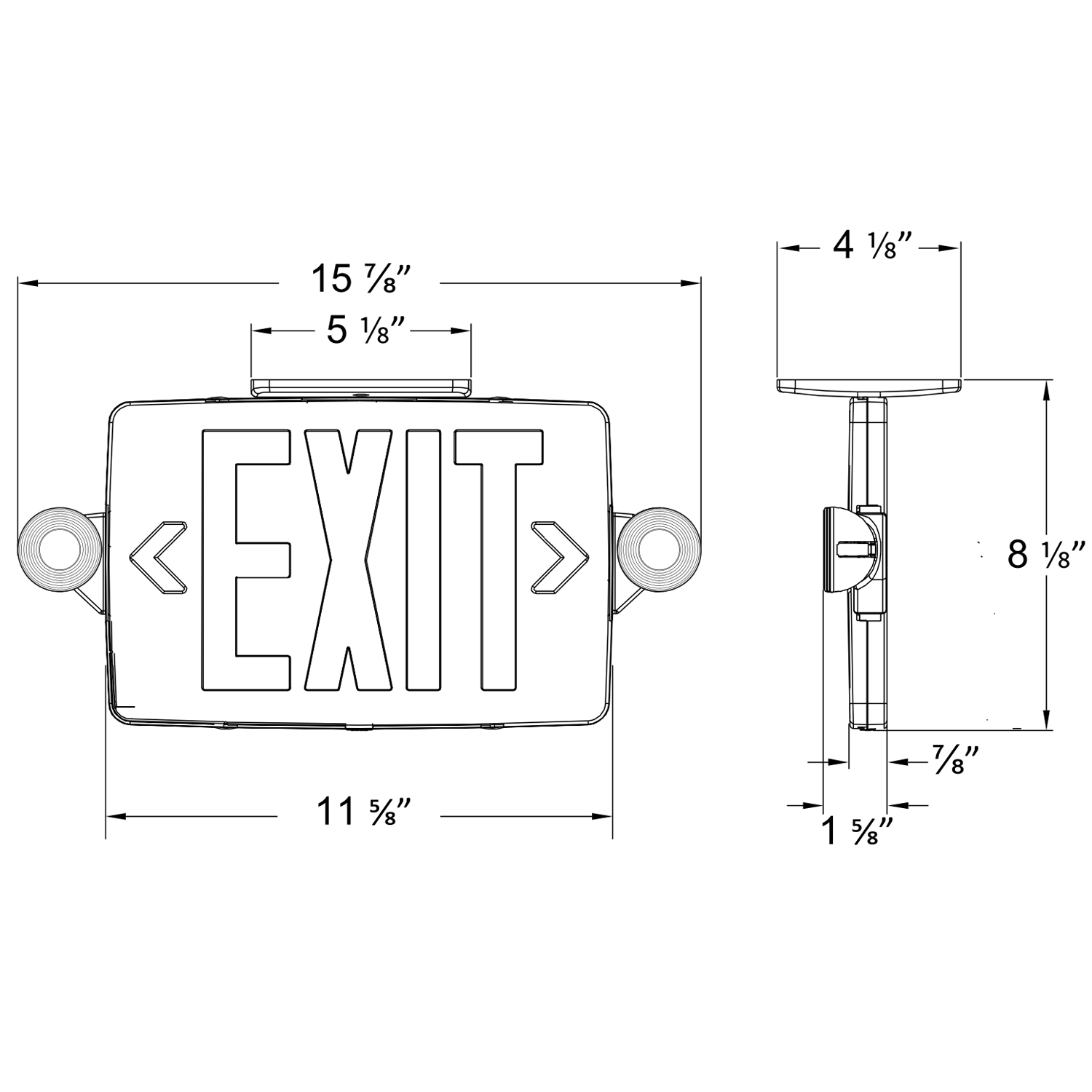 LED Exit And Lamp Heads Combo Sign