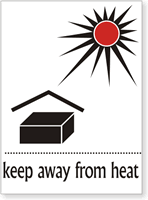 Keep Away From Heat Label