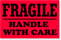 Fragile Handle Care Fluorescent Label