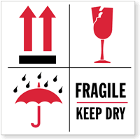 Fragile Keep Dry Label
