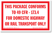 Package 49 CFR - 173-4 Label