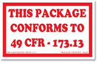 Package 49 CFR - 173-13 Label
