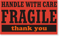 Fragile Handle Care Label