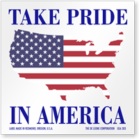 Take Pride In America Flag Label