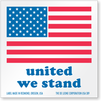 United We Stand Flag Label