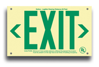 Double-Sided unframed EXIT Sign, EXIT in green