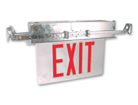 Recessed Edge-Lit Exit Sign for Non-Accessible Ceilings