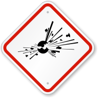 GHS Bomb Exploding Hazard Pictogram ISO Sign