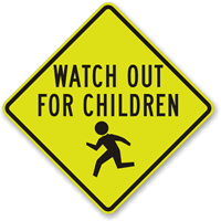 Watch Out For Children (crossing Symbol) School Sign