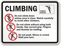 Climbing Rules Sign