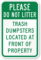 Please Do not Litter - Property Sign