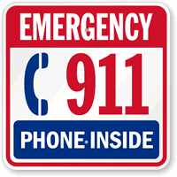 Emergency 911 Phone Inside Sign