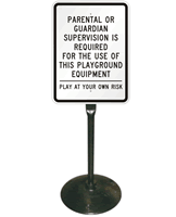 Parental Supervision Required Sign Post & Kit