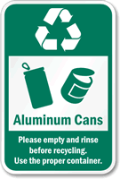 Recycle Aluminum Cans Sign