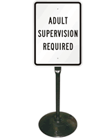 Adult Supervision Required Sign & Post Kit