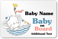 Add Baby Name Custom Baby On Board Vehicle Magnetic Sign