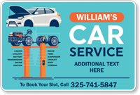 Add Car Service Name Phone Number Custom Magnetic Sign