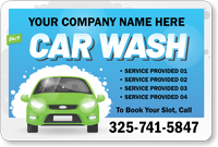 Add Car Wash Company Name Custom Magnetic Sign