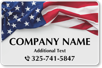 Add Company Name Custom US Flag Vehicle Magnetic Sign
