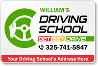 Add Driving School Name Custom Vehicle Magnetic Sign