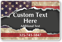Add Text Here Custom US Flag Vehicle Magnetic Sign