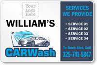 Add Your Car Wash Name and Logo Custom Magnetic Sign